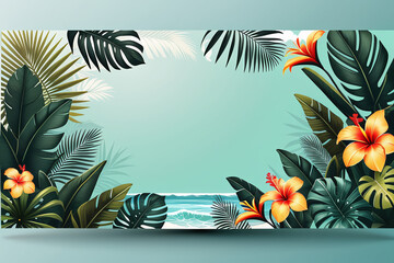 Tropical banner for web design