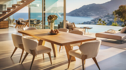 Obraz premium Dining Room with stunning sea view