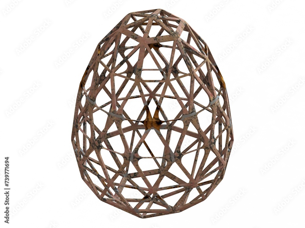 Poster wireframe shape geometric egg 3d print model