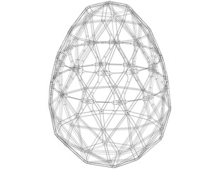 Wireframe Shape Geometric Egg 3D print model