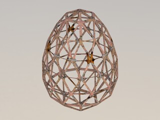 Wireframe Shape Geometric Egg 3D print model