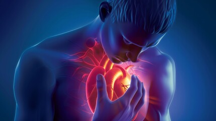 Angina pectoris is chest pain or discomfort that keeps coming back. It happens when some part of your heart does not get enough blood and oxygen. Angina can be a symptom of CAD - obrazy, fototapety, plakaty