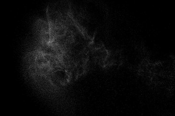 Smoke on dark. Light sky. Night cloud. Black texture. Fog abstract pattern. Old grunge wall.
