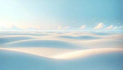 Gentle snow-covered plains stretching to infinity - a fairy tale come to life.
Generative AI. - obrazy, fototapety, plakaty