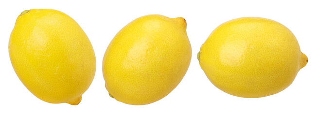 ripe lemon fruit isolated, transparent PNG, PNG format, collection, set
