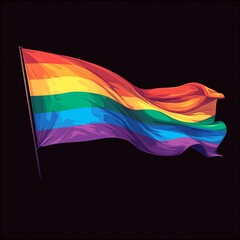 Rainbow gay pride logo, luxury modern logo in vector flat style