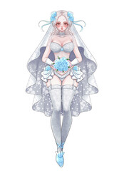 lady wedding blue