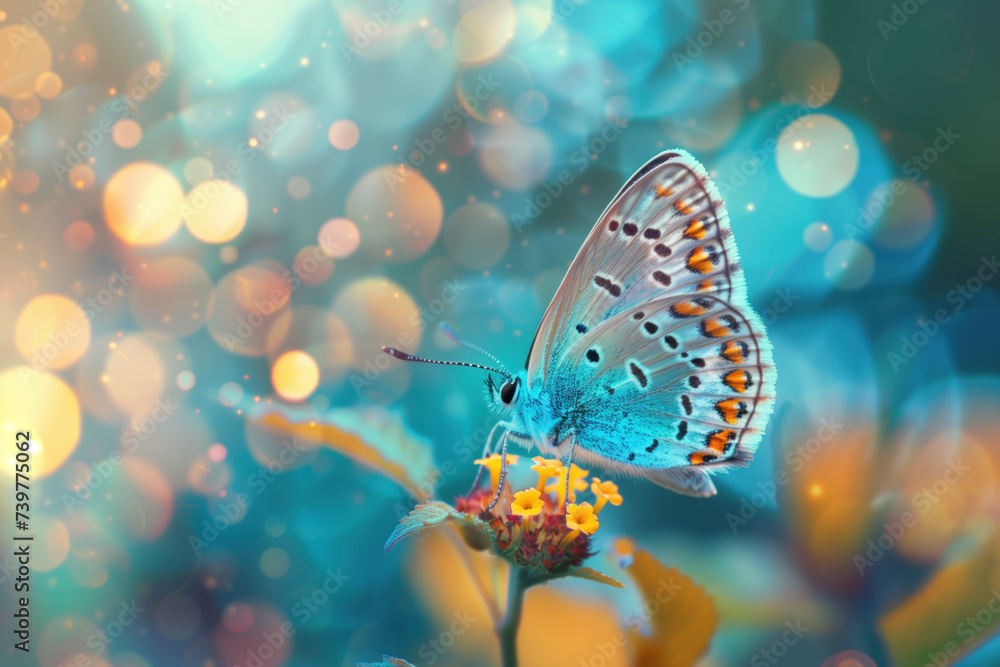 Poster closeup of a butterfly. a slide background showcasing the beauty and uniqueness of life. nature and 