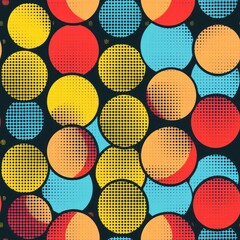 Pop Art Polka Dots and Stripes Pattern. A vibrant pop art pattern featuring a playful combination...