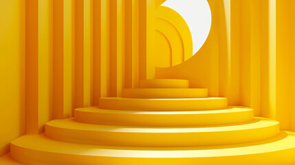Yellow 3d podium abstract background