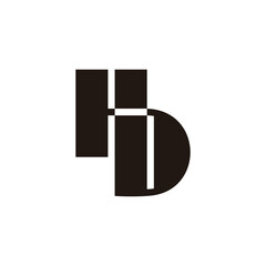 letter hd stripes linked simple logo vector