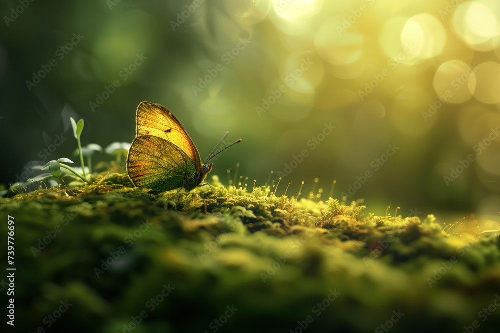 Poster closeup of a butterfly. a slide background showcasing the beauty and uniqueness of life. nature and 