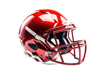 Fototapeta premium A red football helmet rests. on a White or Clear Surface PNG Transparent Background.
