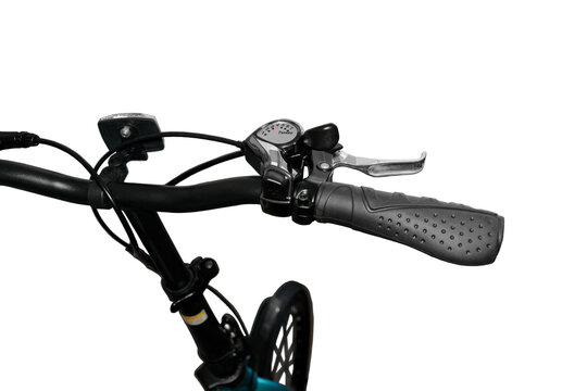 Black bicycle handlebar.