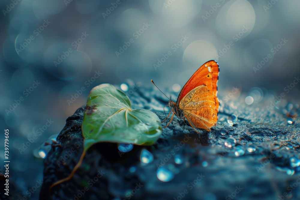 Aufkleber closeup of a butterfly. a slide background showcasing the beauty and uniqueness of life. nature and 