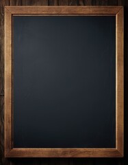blank blackboard on wooden background