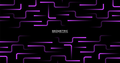 3D black purple stripe background overlap layer on dark space. Glowing lines shape effect decoration. Modern graphic design element future techno style concept for banner flyer, card cover or brochure