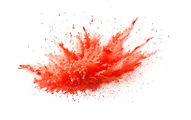 A vivid red substance is energetically propelled through the atmosphere, creating a dynamic display of motion. on a White or Clear Surface PNG Transparent Background.