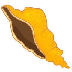 doodle vector illustration of yellow seashell