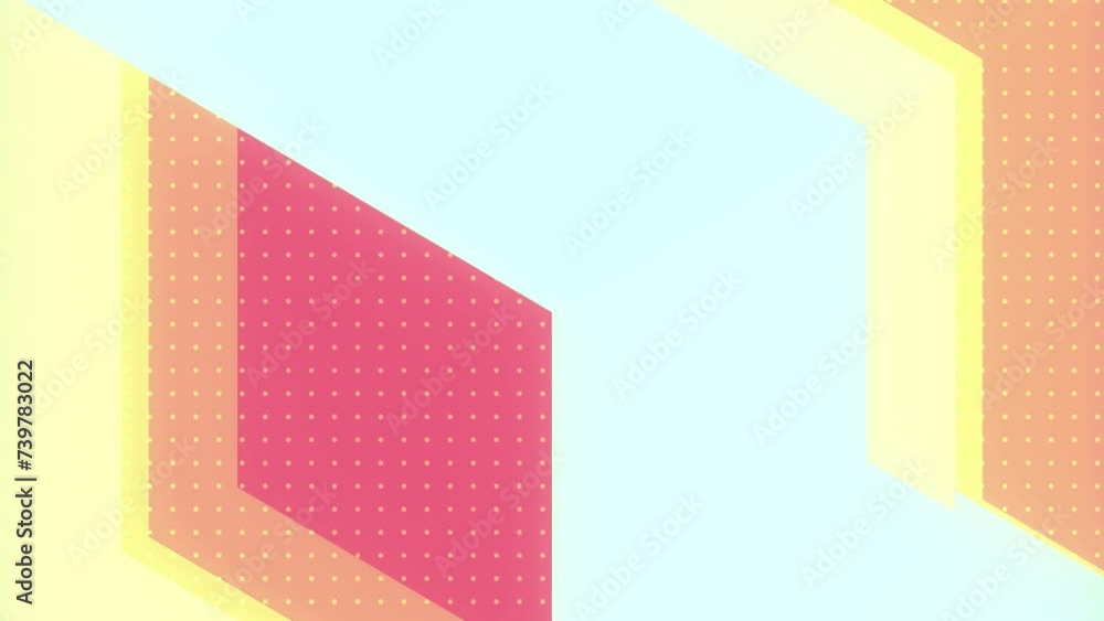 Poster Digital seamless loop animation in an abstract geometric style with triangles and rectangles arranged in a pattern. 3d rendering. 4K, Ultra HD resolution