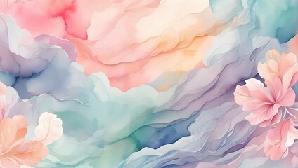 Dreamy watercolor background with soft brushstrokes and pastel hues, adding a whimsical and artistic touch to website banners, ultra-realistic, detailed. generative AI