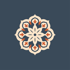 illustration editable vector Arabian morrocan mandala symbol icon ornamental style for graphic design