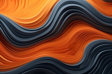 a black and orange wavy lines - Powered by Adobe