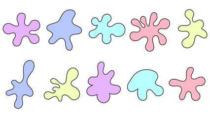 Vector coloured paint stains collection