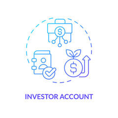 Fototapeta premium Credit history blue gradient concept icon. Credit card accounts information, loans, repayment records. Round shape line illustration. Abstract idea. Graphic design. Easy to use in marketing