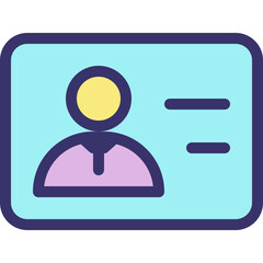 Contact Us Business Card Icon in Color Style