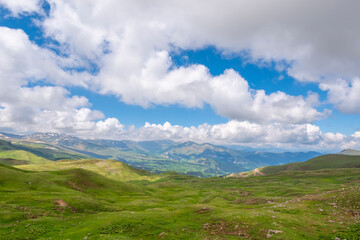 mountains lakes cloudy sky waterfall green and nature landscapes