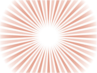 うっすらカラフルに輝く太陽光線イメージの集中線背景素材_レッド