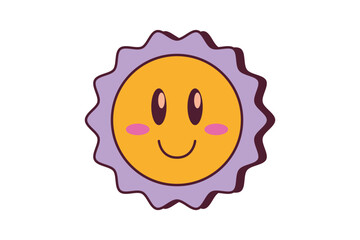 Cute Expression Retro Sticker Design