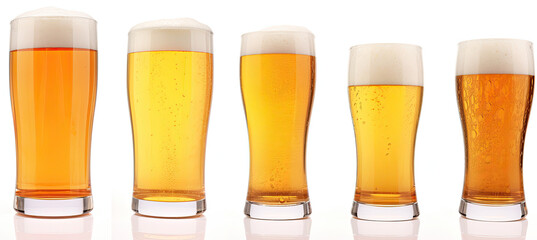Set of beer glasses. isolated on white background
