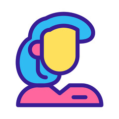 Contact Us Female Customer Support Icon in Sticker Style