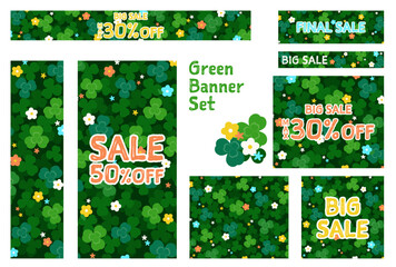 バナーセット_クローバーと花