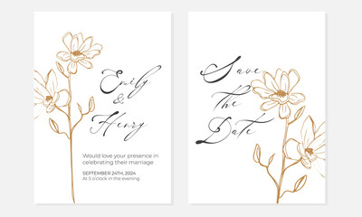 Wedding invitation vector set. Luxury background and template layout design for invite card, luxury invitation card and cover template.