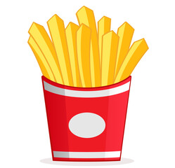 french fries flat design isolated