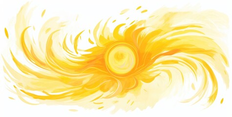 Radiant Sun Swirl with Dynamic Yellow Whirls and Splashes - Generative AI