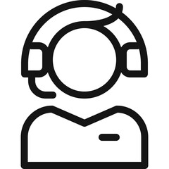 Customer Support Male Team Support Icon in Light Style