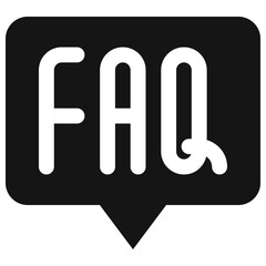 Customer Support FAQ Icon in Glyph Style