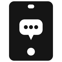 Customer Support Mobile Service Icon in Glyph Style