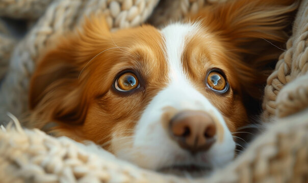 close up portrait of a cute dog