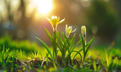 spring grass in the sun