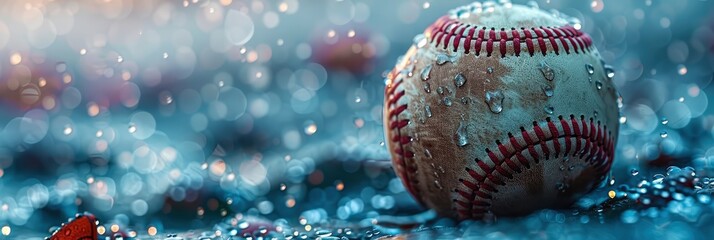 Fototapeta na wymiar Baseball Summer Abstract Background, Banner Image For Website, Background, Desktop Wallpaper