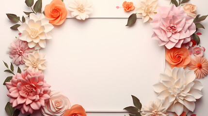 Flower frame with decorative flowers, decorative flower background pattern, floral border background