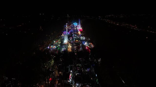 The Saint Martin d'Angers fair, in 2023, at night.