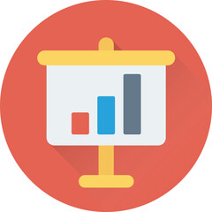 Modern flat icon of graph presentation 