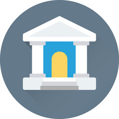 An icon of bank flat vector 