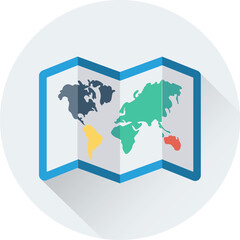 An icon of geography flat vector 